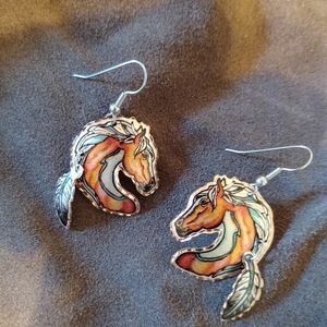New Copper Horse Earrings Hand Made